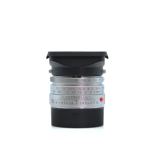 [Leica] M 35mm F/2 Summicron ASPH Silver&amp;nbsp;외부 95%/내부 95%[Hood, Cap2]/위탁제품